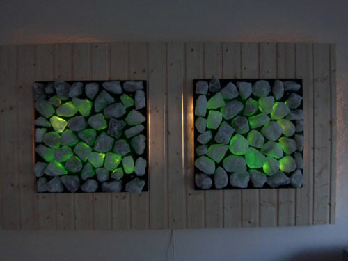 Salzplatten in Sauna