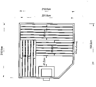 Grundriss der Massivholz-Sauna der Familie Burchardt