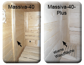 Massivholzsauna vom Typ Massiva-40-Plus