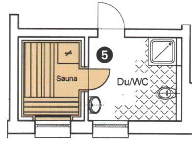 Sauna im gefangenen Raum