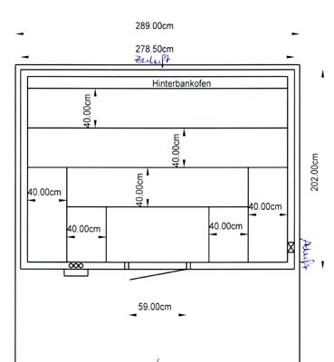 Sauna-Grundriss der Kindergarten-Sauna
