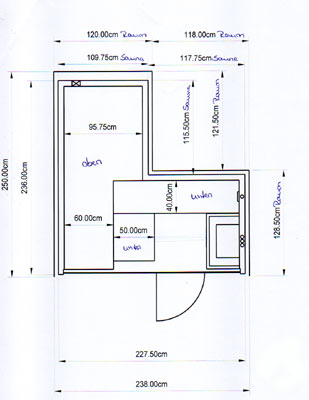 Sauna-Grundriss der Familie Auert