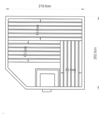 Einbausauna-Grundriss der Familie Auth