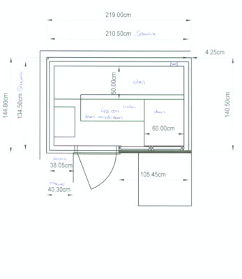 Sauna-Grundriss der Familie Beck