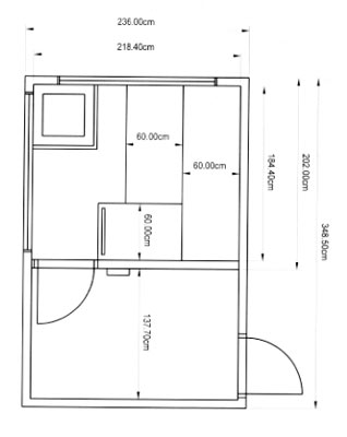 Gartensauna-Grundriss der Familie Bröckl