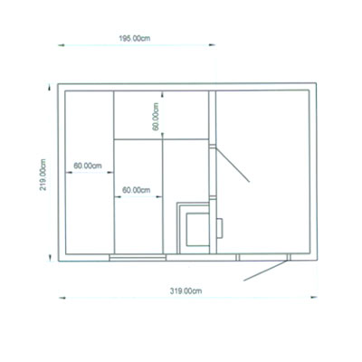 Gartensauna-Grundriss der Familie Carstens