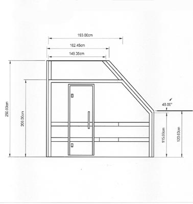 Sauna mit Dachschrge