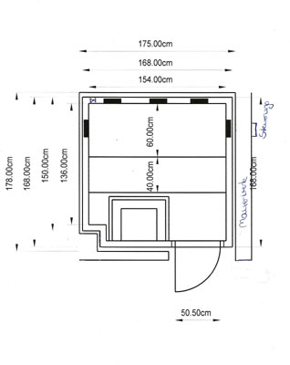 Sauna-Grundriss der Familie Eckbauer