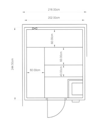 Sauna-Grundriss der Familie Eismann