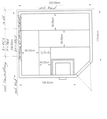 Sauna-Grundriss im Ferienhof Salveymühle