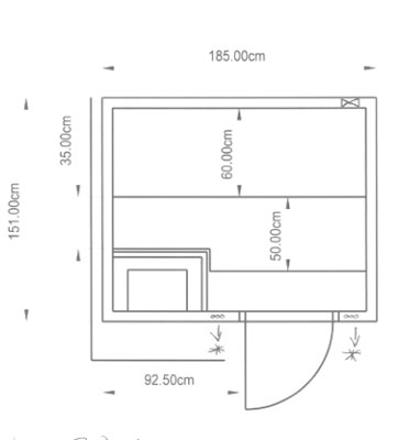 Grundriss der Sauna der Familie Gerstner