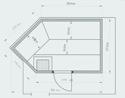 Sauna-Grundriss der Familie Hahn