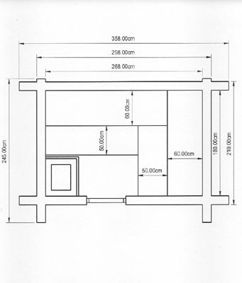 Sauna-Grundriss Halbstammsauna im Harz
