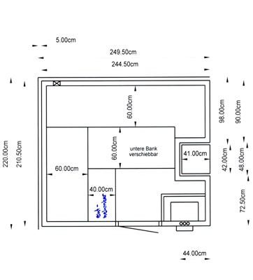 Sauna-Grundriss der Familie Hanke