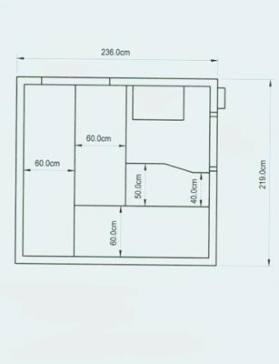 Grundriss-Skizze der Sauna der Familie Hülsmeyer