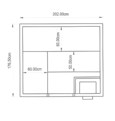 Grundriss der Sauna der Familie Hüttenrauch