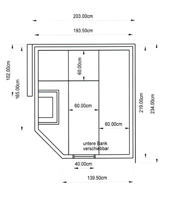 Sauna-Grundriss der Familie Ilek
