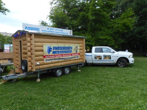 mobile Blockhaus-Sauna