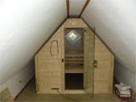 Dachschräge in Sauna