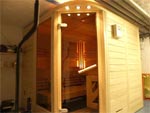 Sauna mit Eckeinstieg