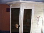 Sauna mit Grundrahmenaussparung