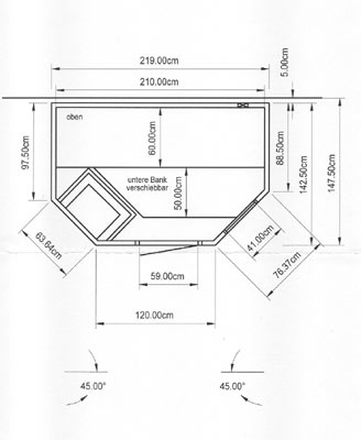Sauna-Grundriss der Familie Hertje