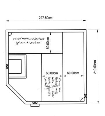 Einbausauna-Grundriss der Familie Keller