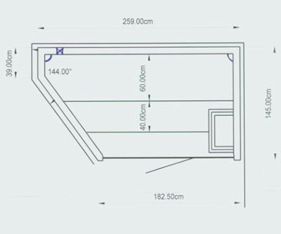 Grundriss der Sauna der Familie Killinger
