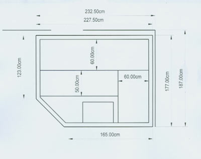 Sauna-Grundriss der Familie Klein