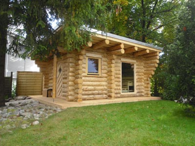 Blockhaus-Sauna in der Schweiz