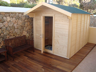 Unsere Gartenhaus-Sauna auf Mallorca