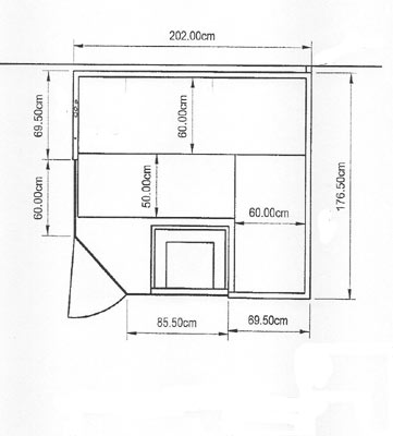Sauna-Grundriss der Familie Fox