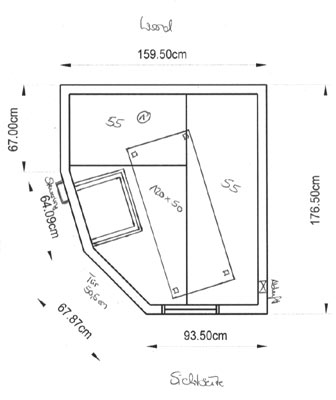 Sauna-Grundriss der Familie Lübbers