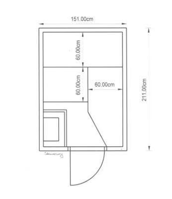 Sauna-Grundriss der Familie Major