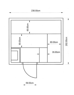 Sauna-Grundriss der Familie Mally