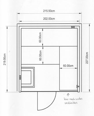 Sauna-Grundriss der Familie Bayer