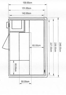 Skizze Massivholzsauna