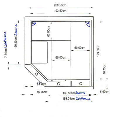 Sauna-Grundriss der Familie Mebes