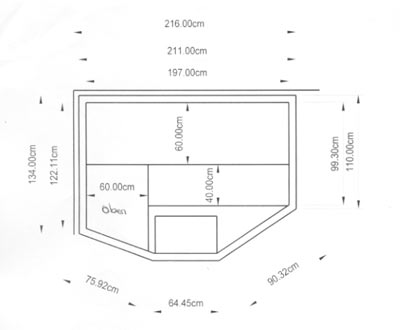 Sauna-Grundriss der Familie Mendisch