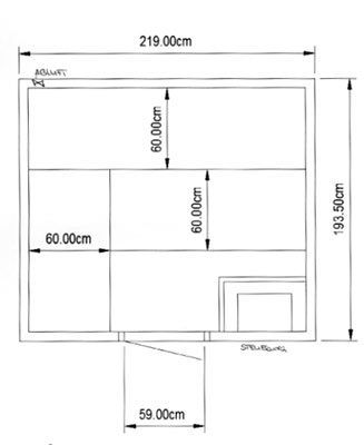Sauna-Grundriss der Familie Nickel