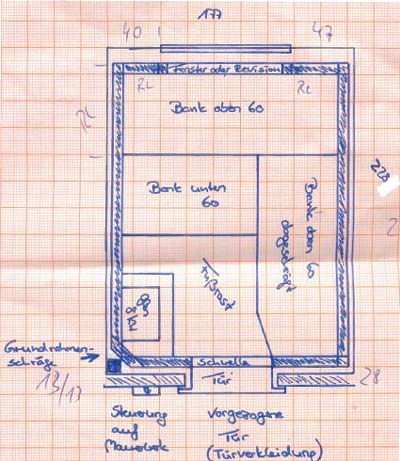 Sauna-Grundriss der Familie Ott