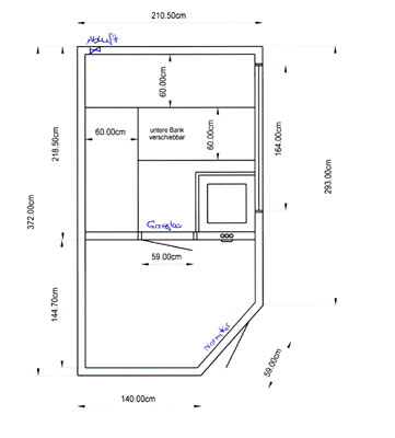 Sauna-Grundriss der Familie Peschke