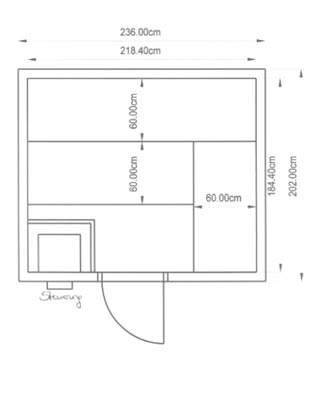 Sauna-Grundriss der Familie Pfannkuch