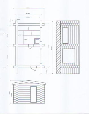 Rundstamm-Sauna-Grundriss der Familie Hoffmann