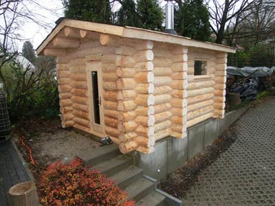 Naturstammhaus-Foto der Familie Esser