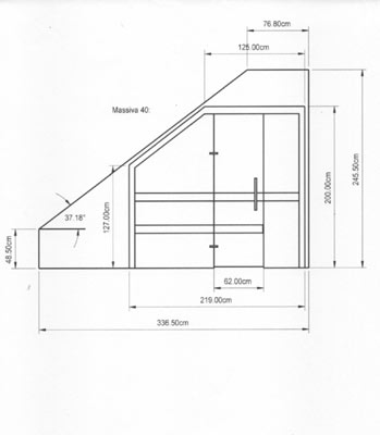 Skizze Massivholzsauna