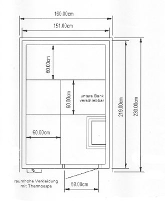 Sauna-Grundriss der Familie Hellmuth