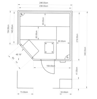 Sauna-Grundriss der Familie Schindler