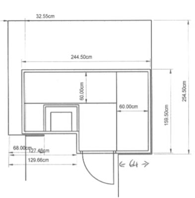 Sauna-Grundriss der Familie Schrader