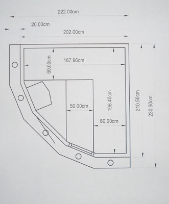 Einbausauna-Grundriss der Familie Schüttau